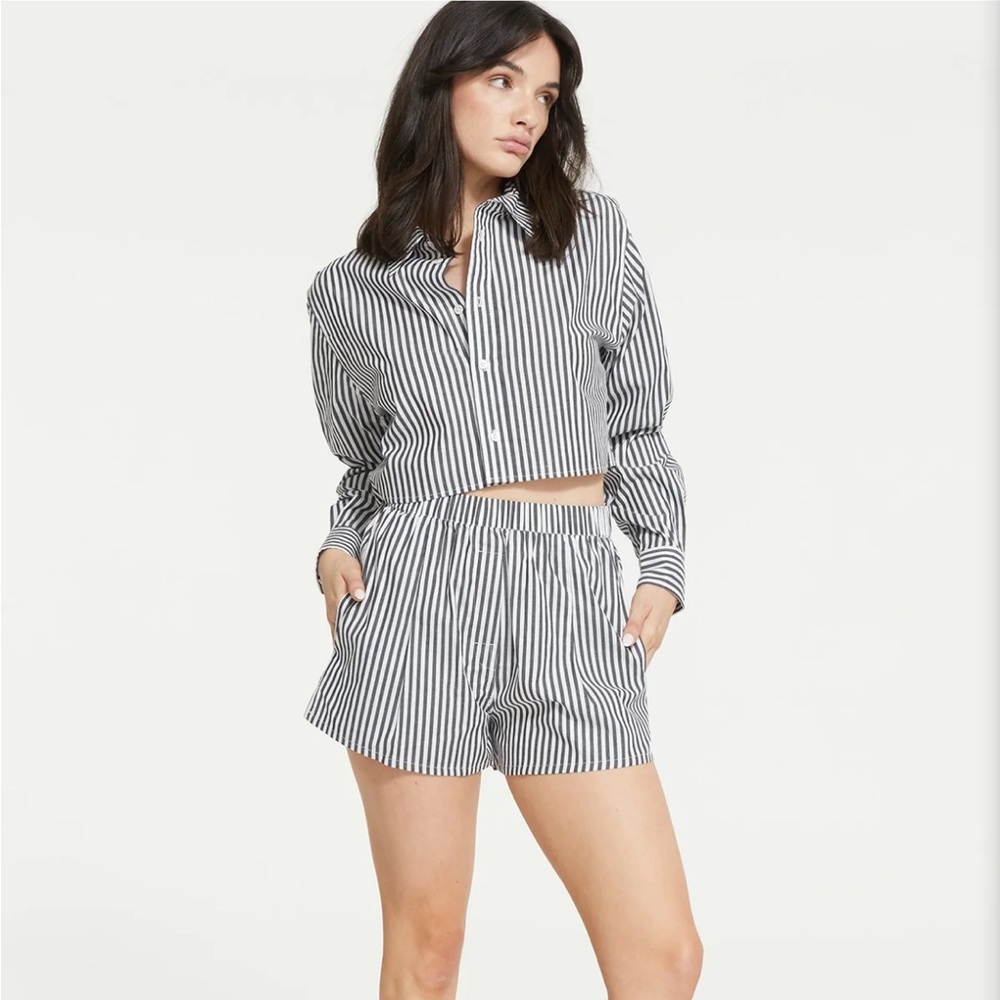 Black Stripe Short 100% Cotton